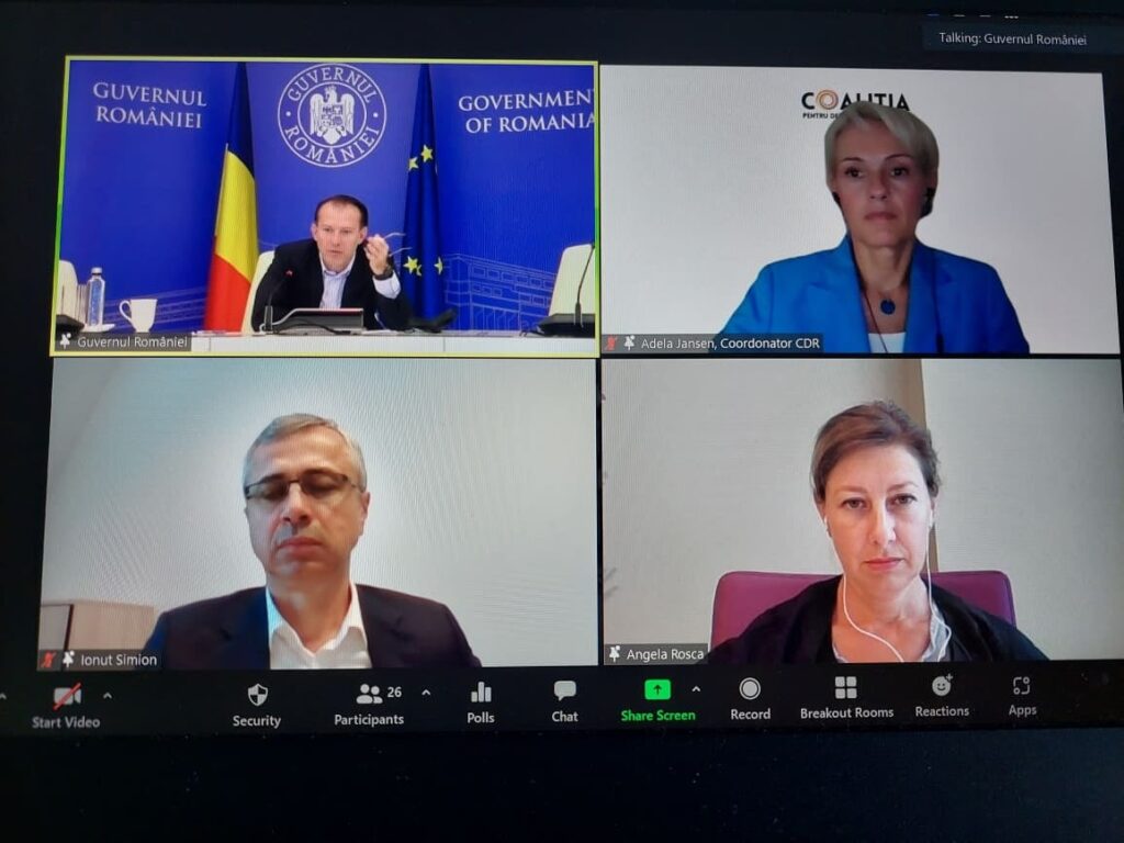 In august 2021, reprezentanții CDR au discutat în teleconferință cu primul ministru Florin Câțu